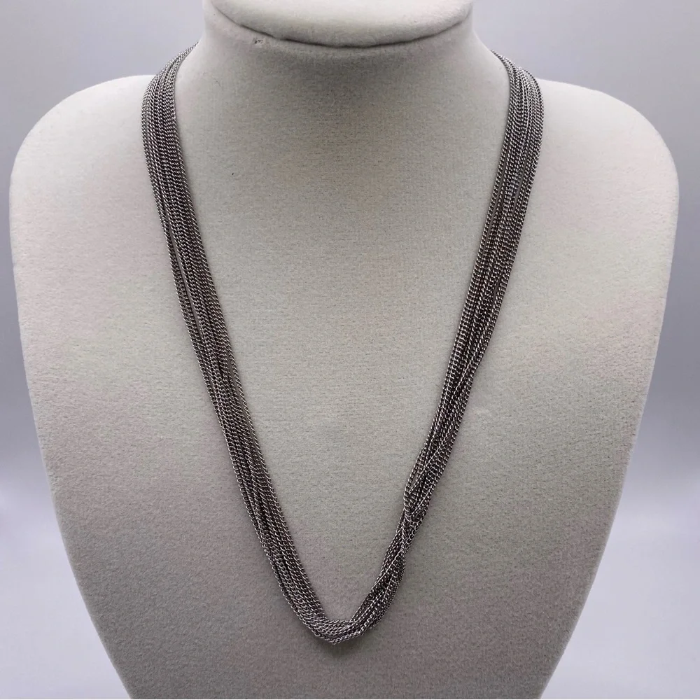 ALLSAINTS Carabiner Multi Chain Collar Necklace, 15" NWT - Picture 5 of 8